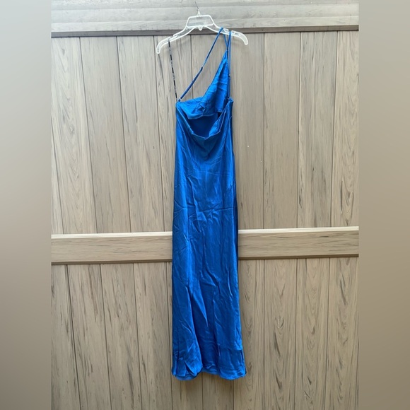 Shona Joy Tatum One-Shoulder Draped Cowl-Back Maxi Dress in Grenadine - Picture 5 of 8